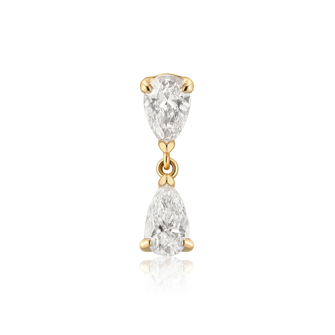 HERMIONE | Double Pear Lab Grown Diamond Threaded Flatback