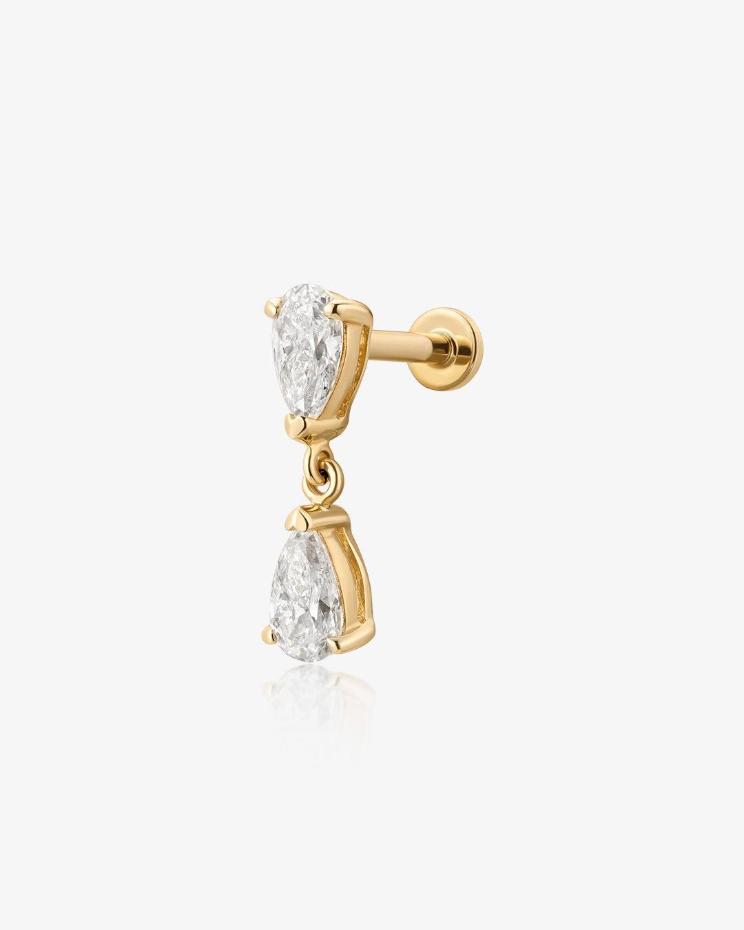 HERMIONE | Double Pear Lab Grown Diamond Threaded Flatback