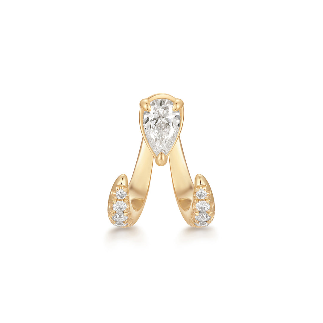 ASTORIA | Pear Lab Grown Diamond with Accents Threaded Flatback