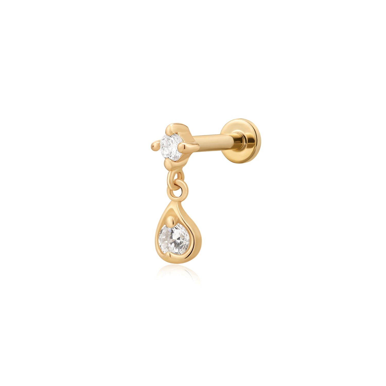ECHO | Dangle Double Lab Grown Diamond Threaded with Flatback