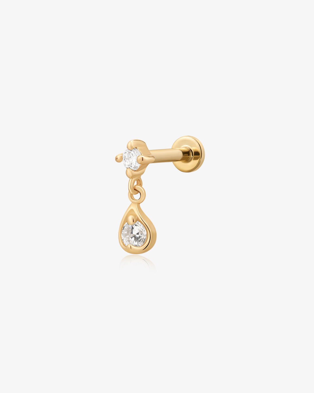ECHO | Dangle Double Lab Grown Diamond Threaded with Flatback
