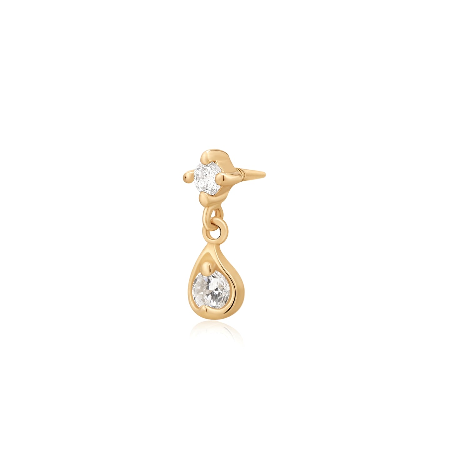 ECHO | Dangle Double Lab Grown Diamond Threaded with Flatback