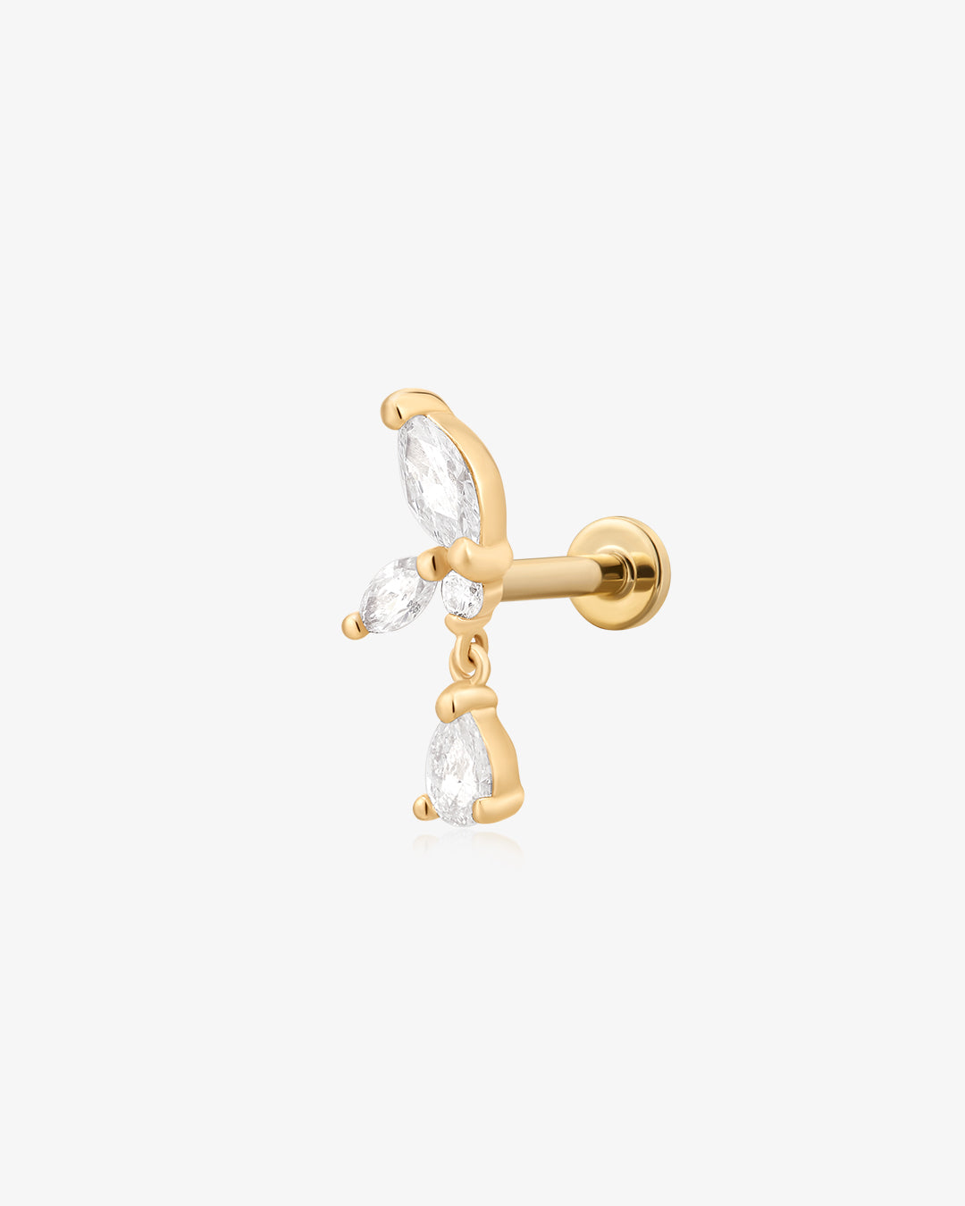 LEONA | Marquise Dangle Lab Grown Diamond Threaded with Flatback