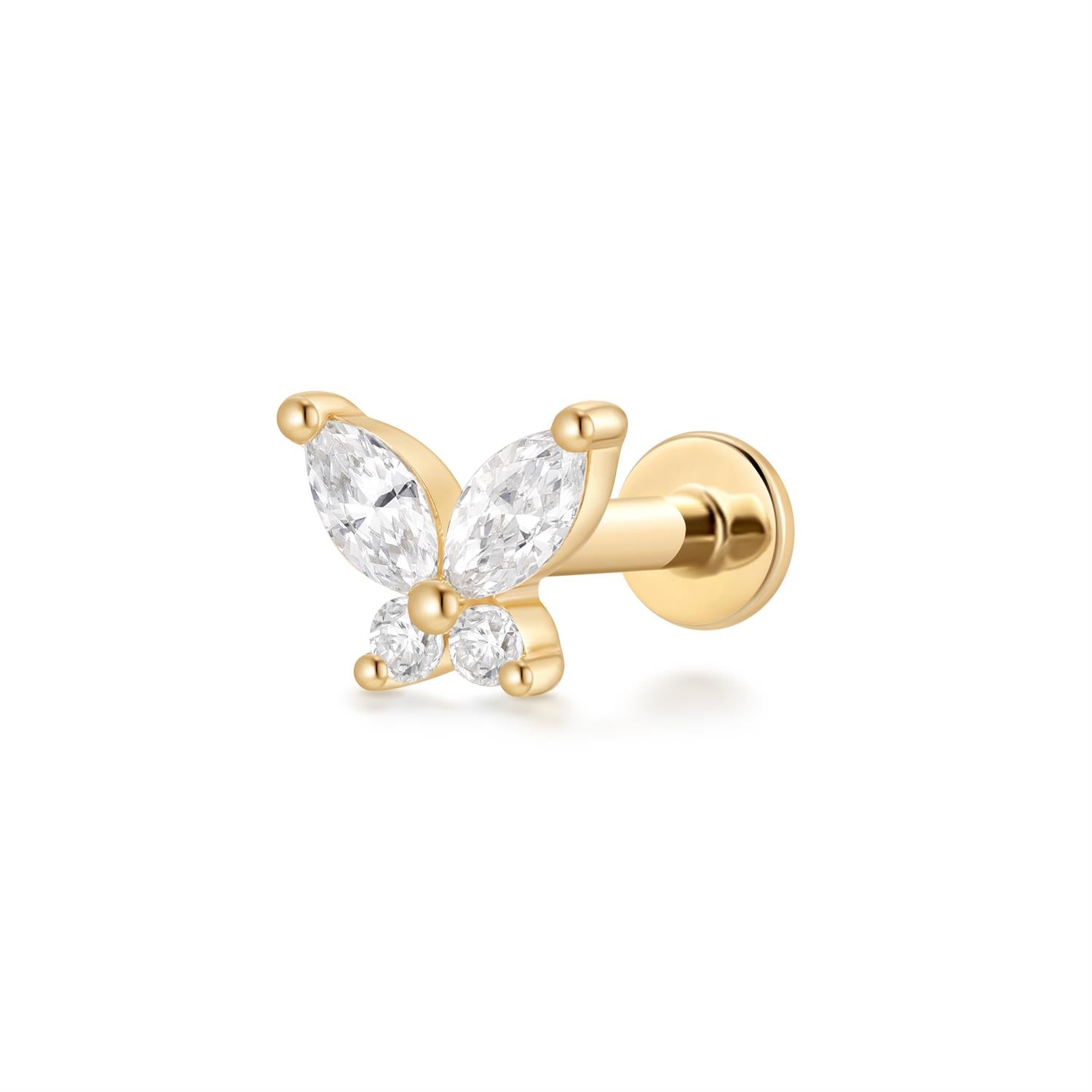 CASSANDRA | Marquise Lab Grown Diamond Butterfly Threaded Flatback