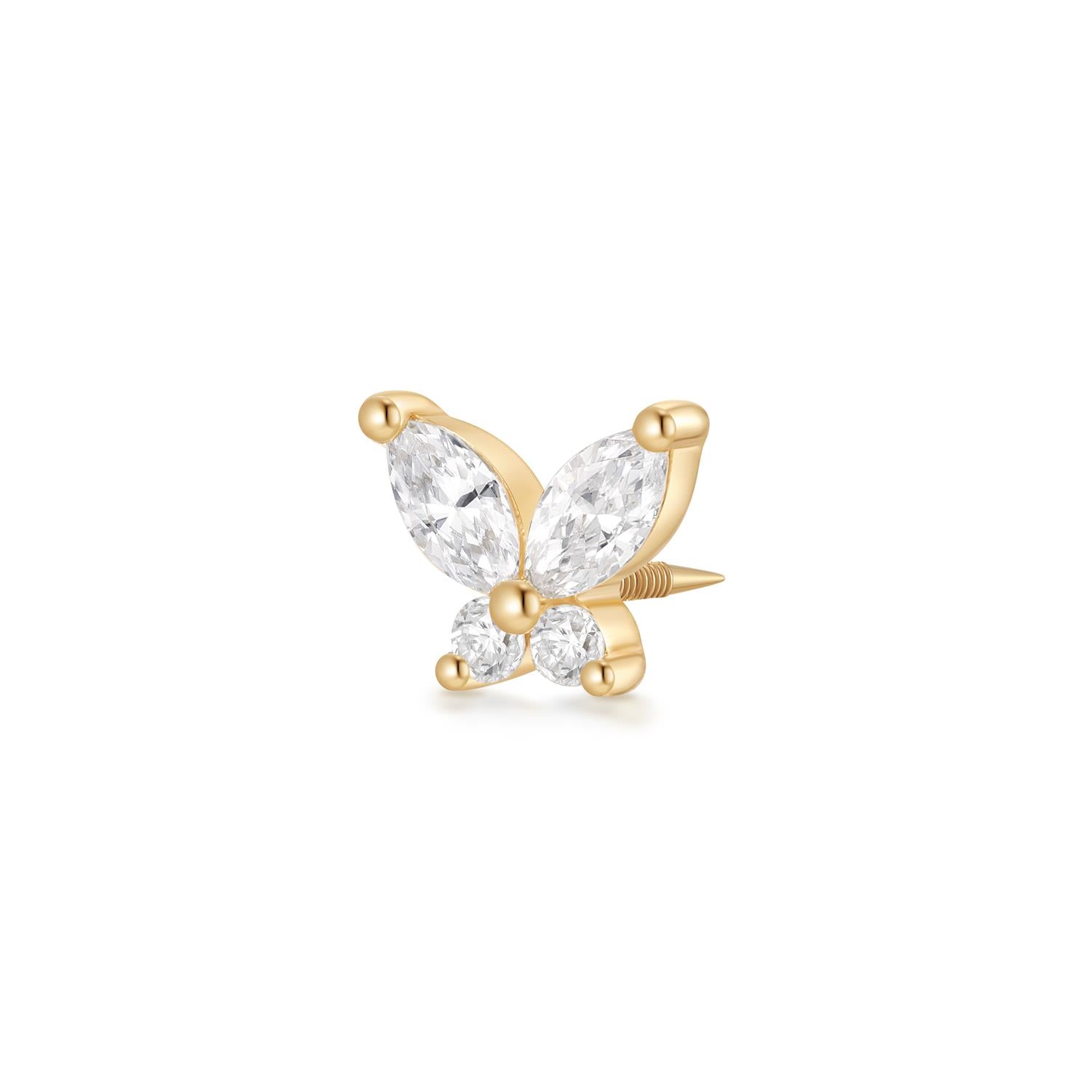 CASSANDRA | Marquise Lab Grown Diamond Butterfly Threaded Flatback