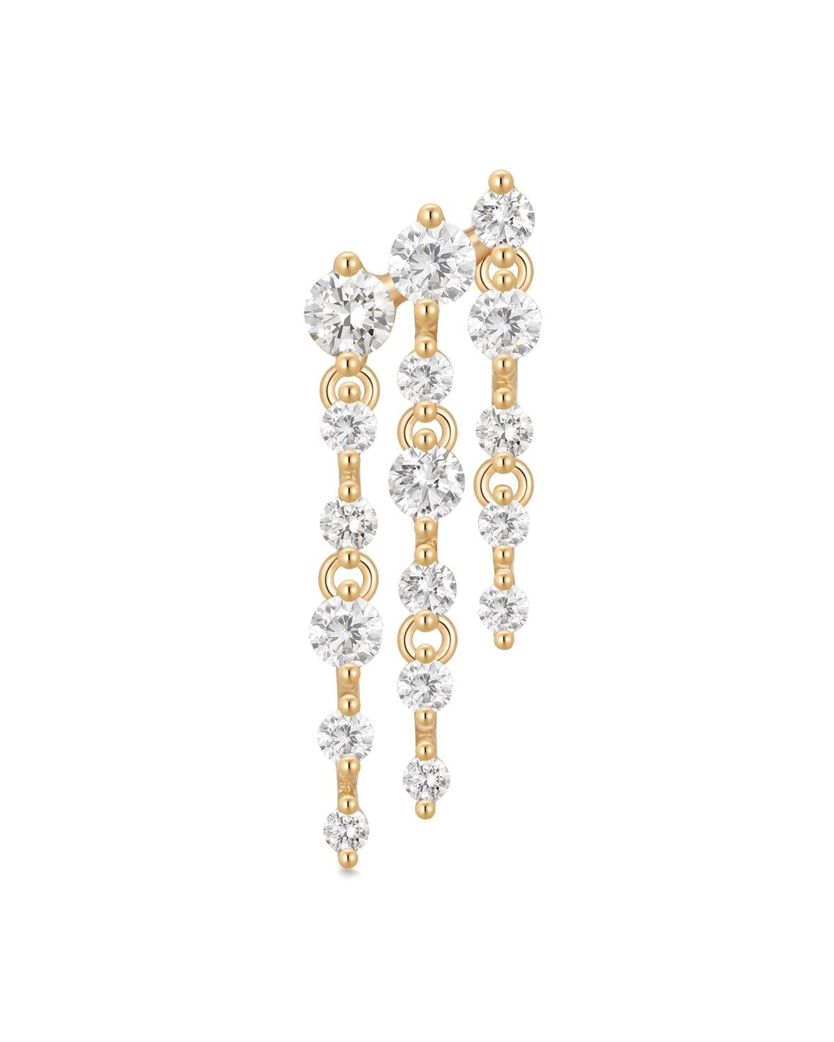 OSUPA | 3-Row Dangling Lab Grown Diamonds Threaded Flatback