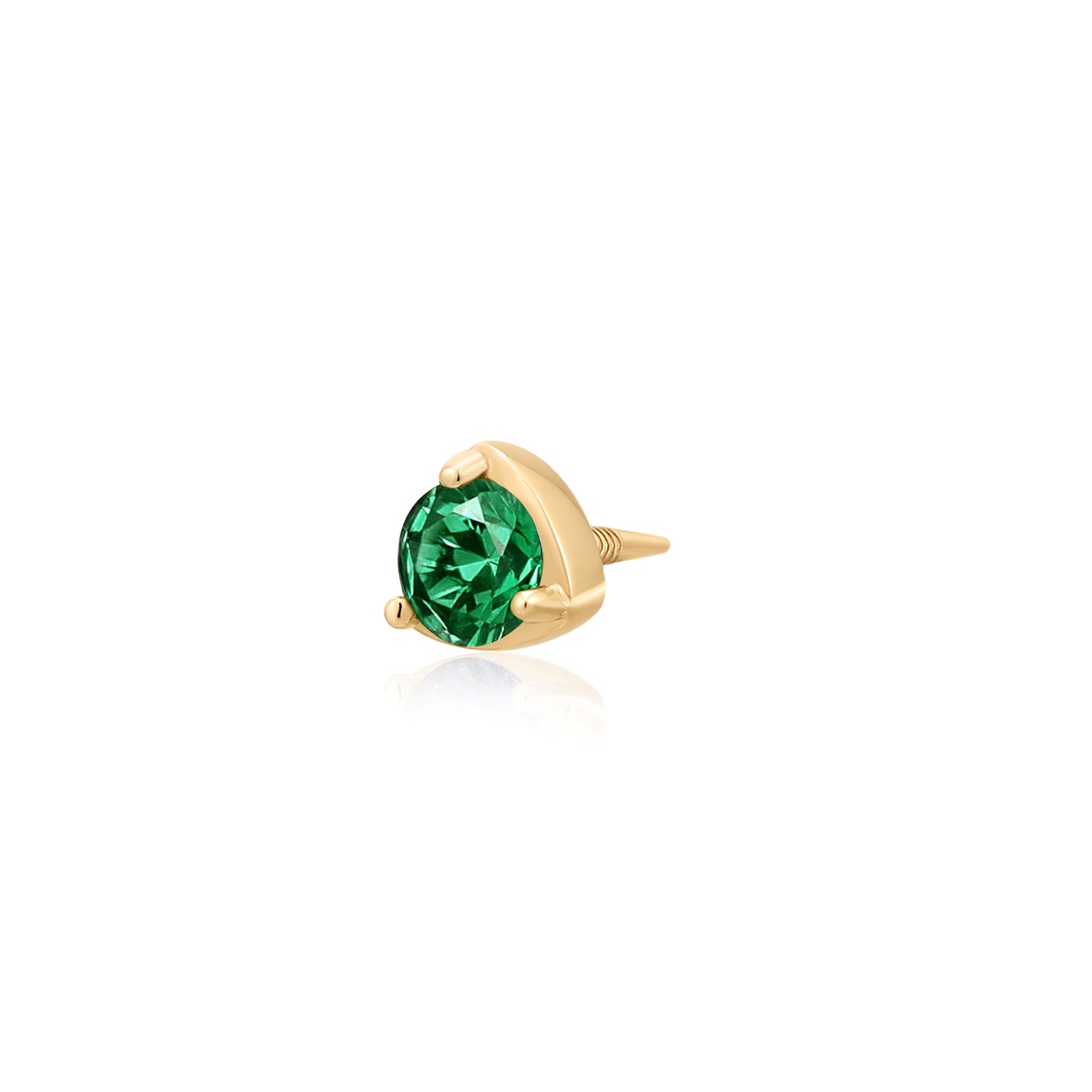 VERDE | Lab Grown Emerald Threaded with Flatback
