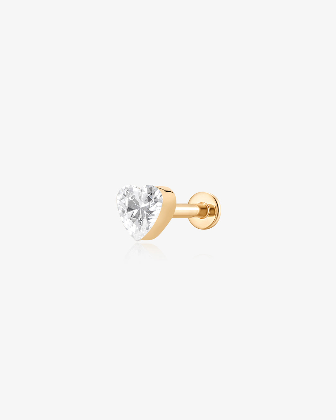 Heart Lab Grown Diamond Flatback Stud