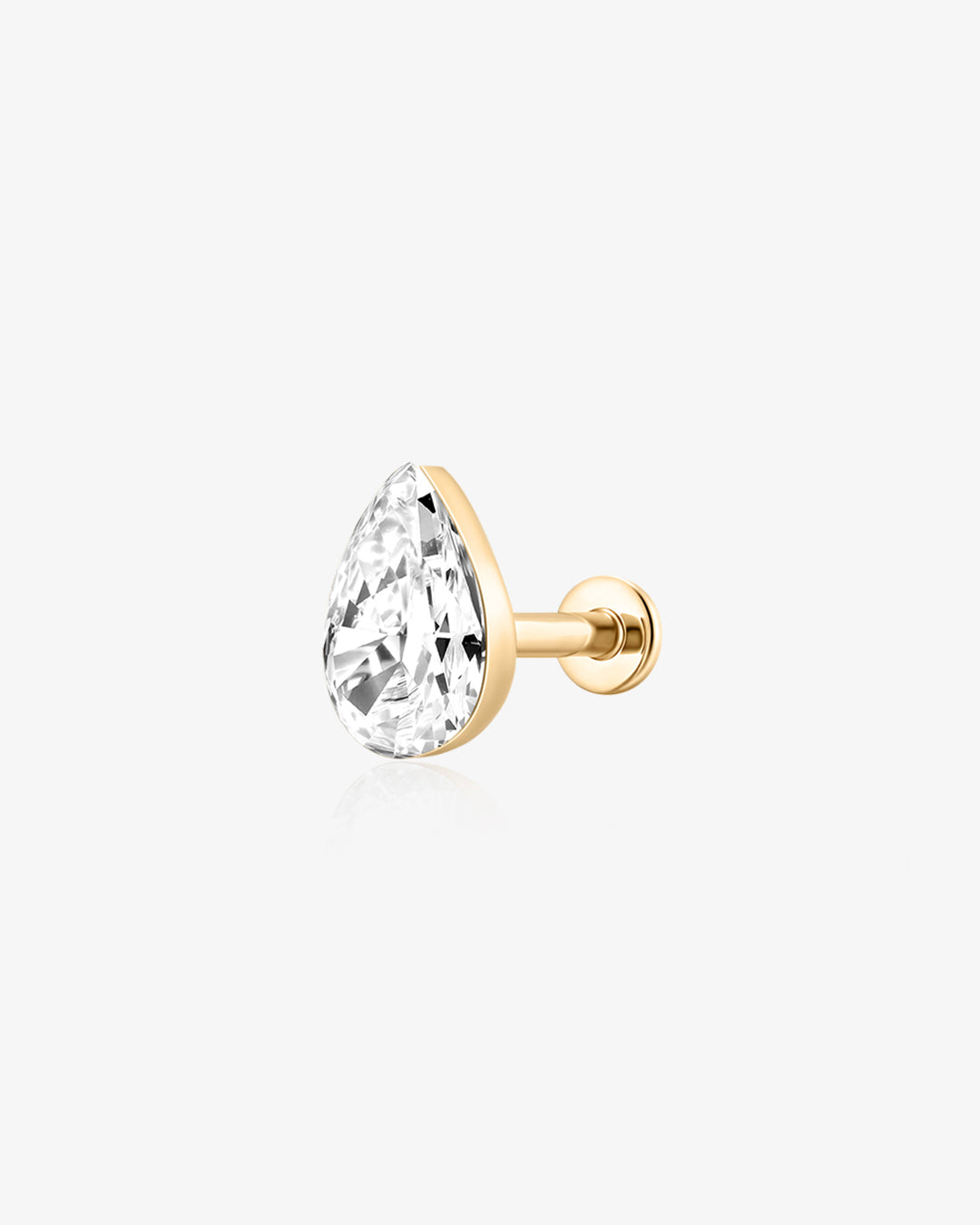 Pear Lab Grown Diamond Flatback Stud