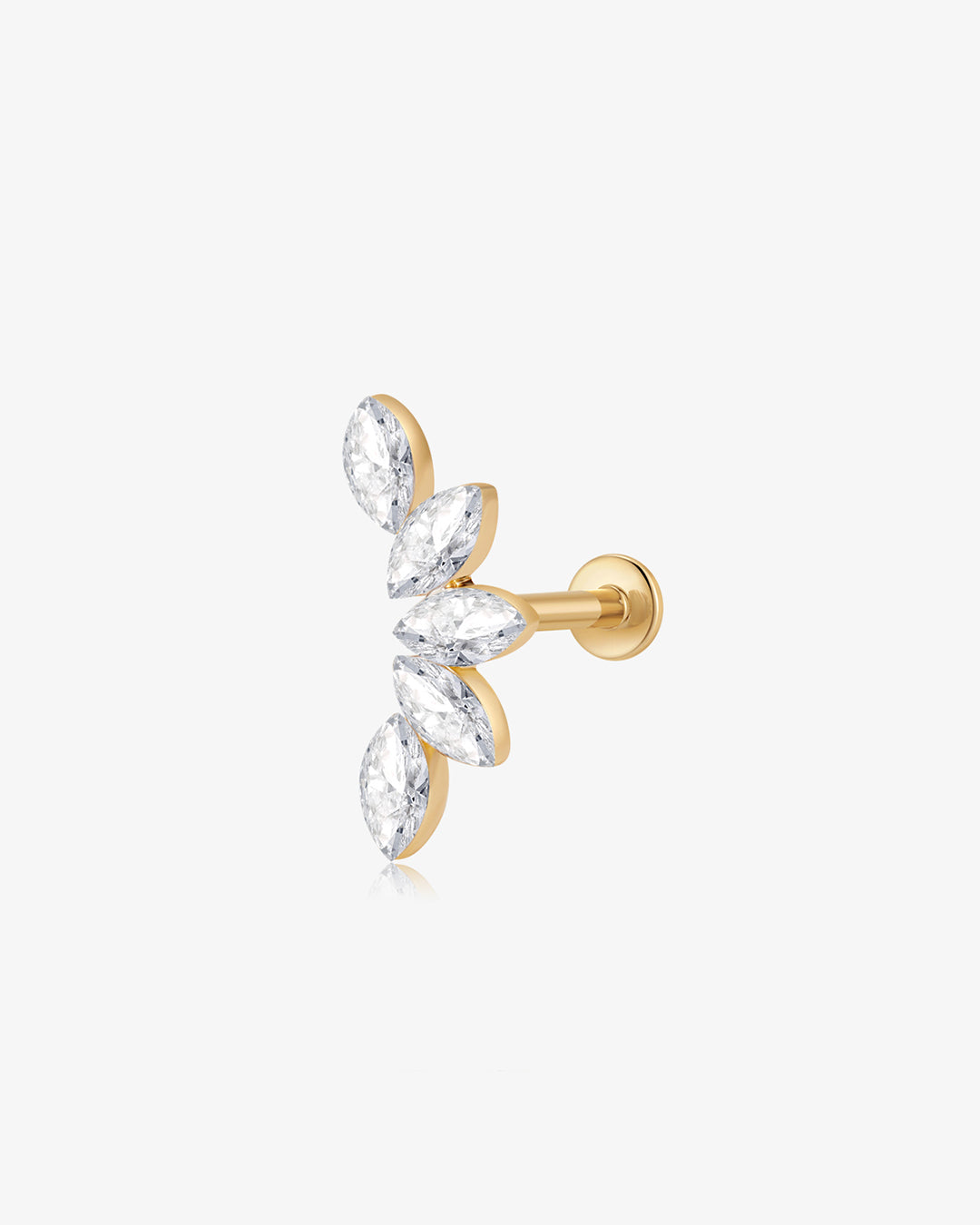 Lotus Garland Lab Grown Diamond Flatback Stud