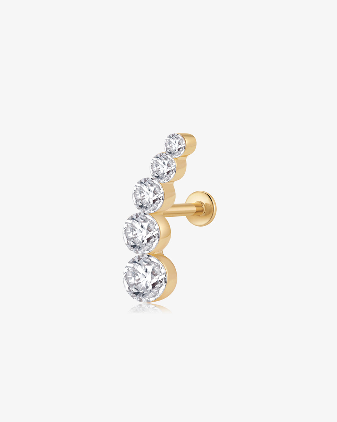 Graduated Lab Grown Diamond Curve Flatback Stud