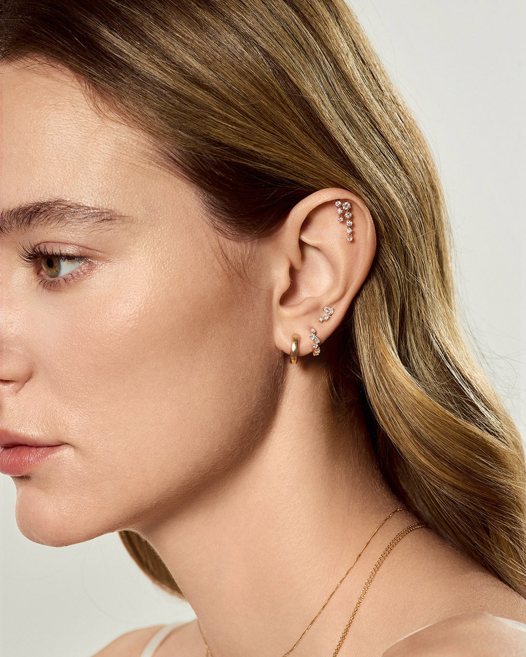 Double Drop Lab-Grown Diamond Flatback Stud