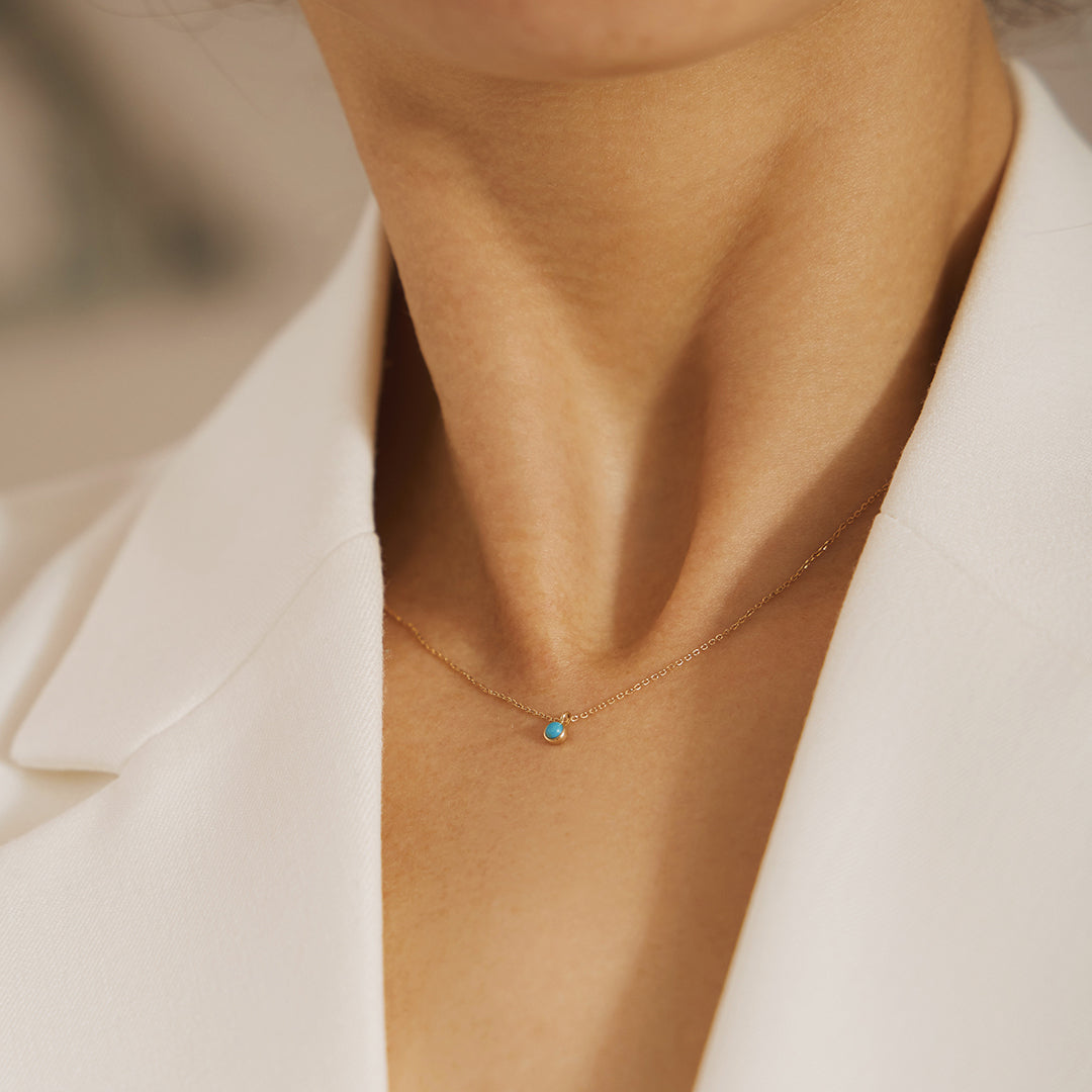 MARIA | Turquoise Solitaire Necklace