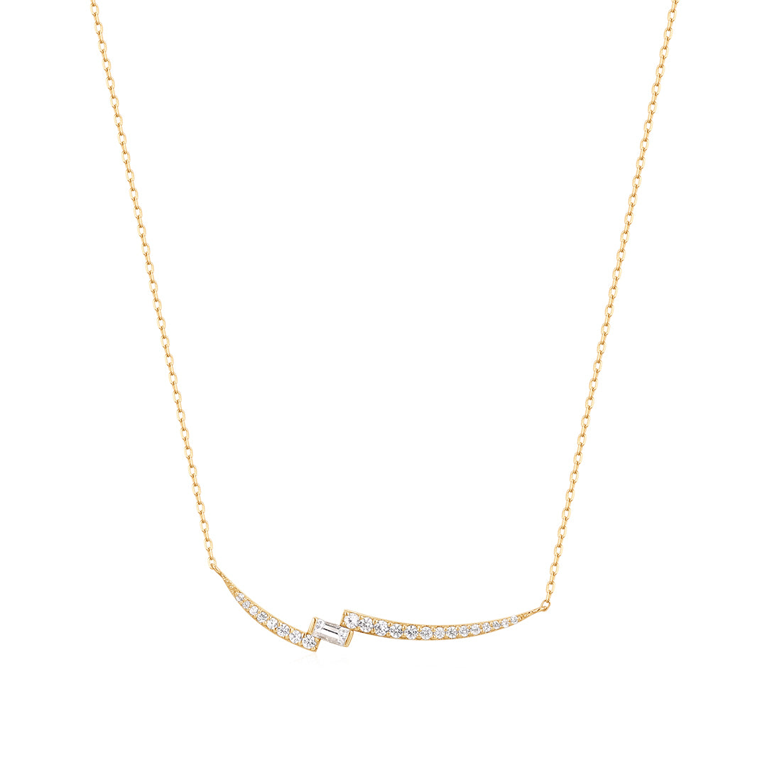 NICO | White Sapphire Curved Necklace