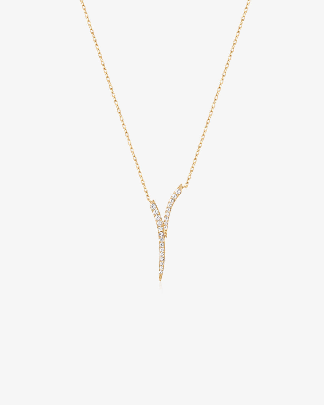 ROZ | White Sapphire Plunge Necklace