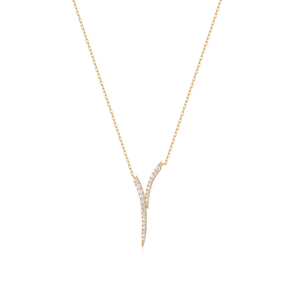 ROZ | White Sapphire Plunge Necklace