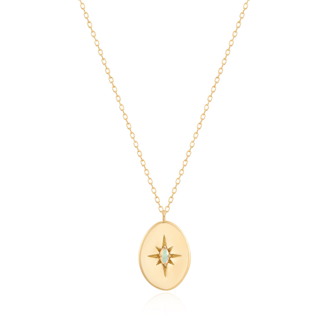 ELARA | Opal Disc Necklac