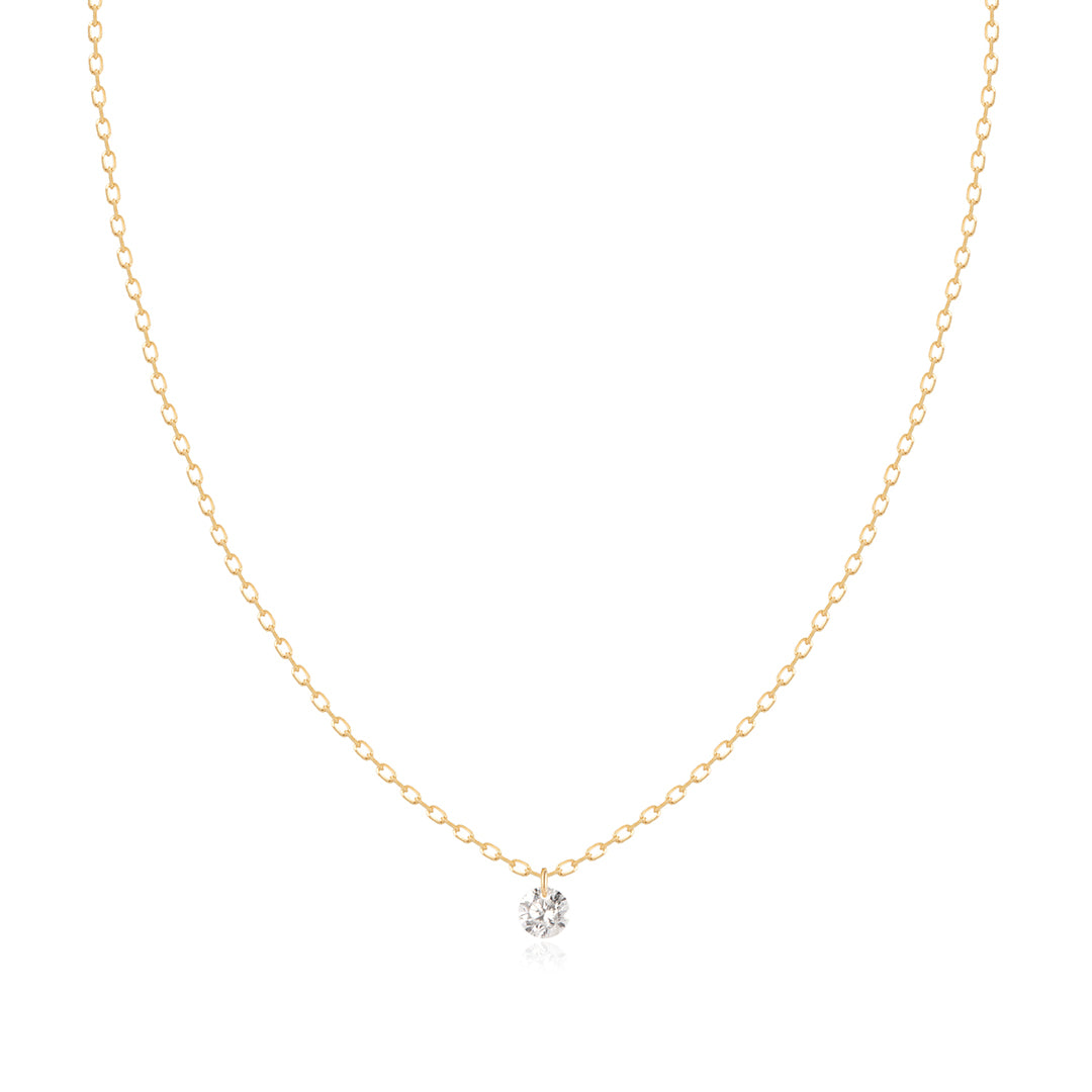 PIROUETTE | Single Floating Diamond Necklace