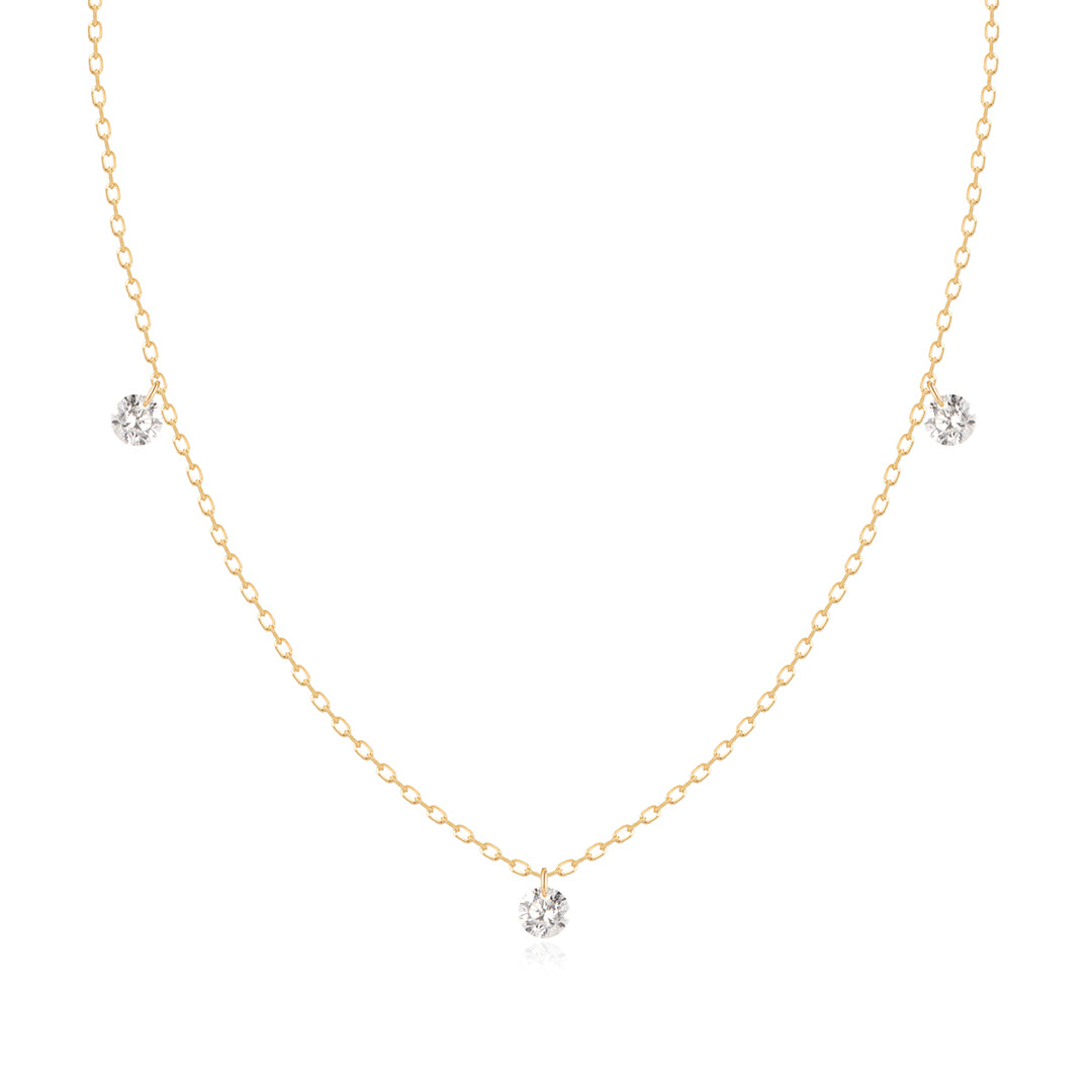 POISE | Triple Floating Diamond Necklace
