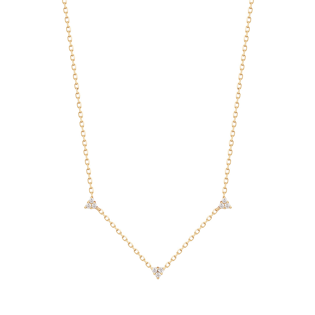SANDRA | Natural Diamond Triple Station Necklace