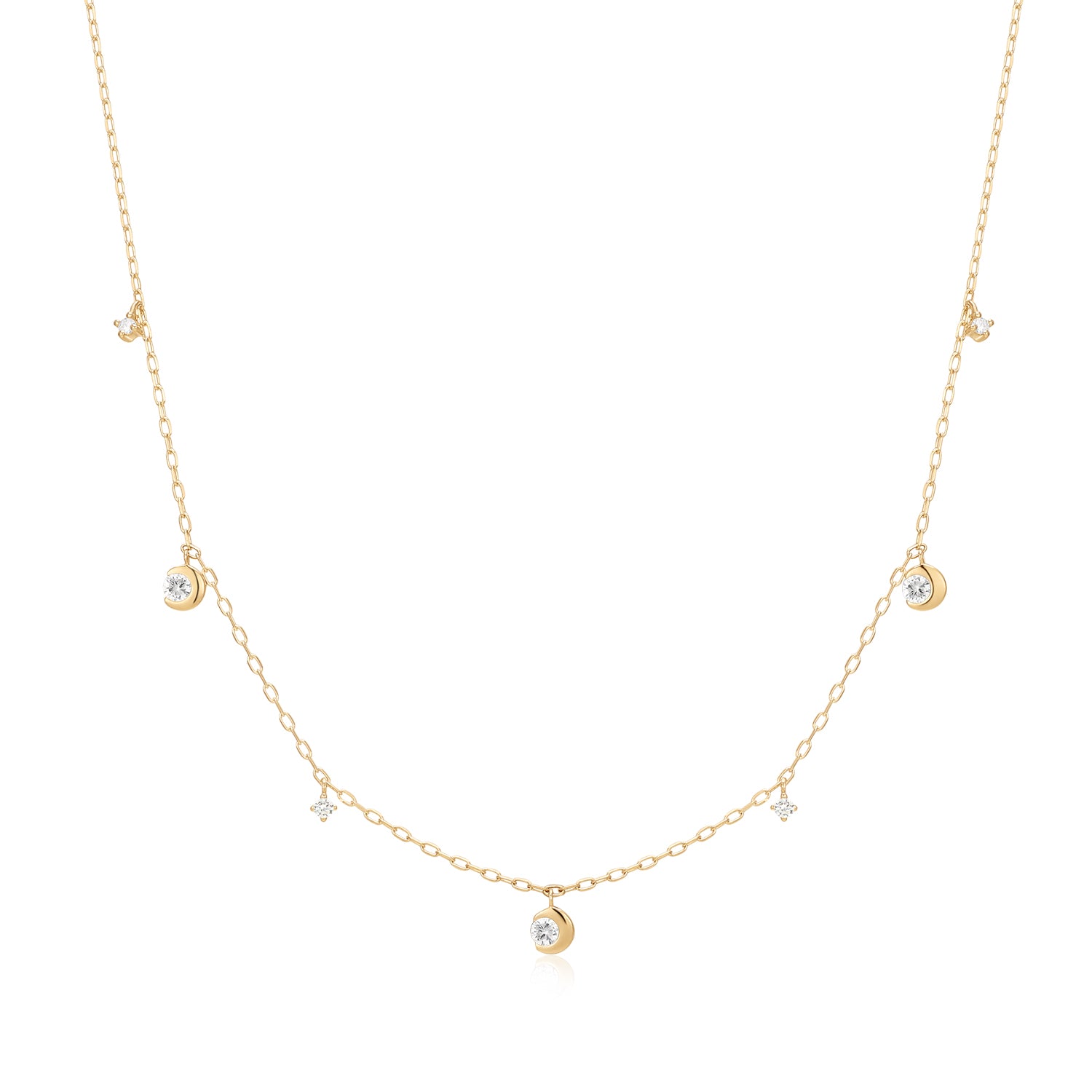 SOLARA | Bezel Half Moon Lab Grown Diamond Necklace