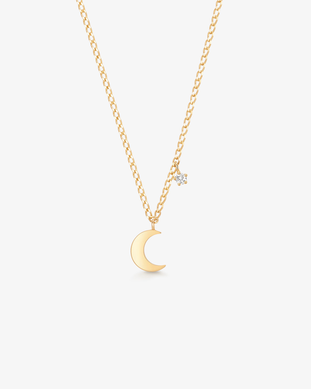 MOLLY | Crescent Moon with Lab Grown Diamond Accent Necklace