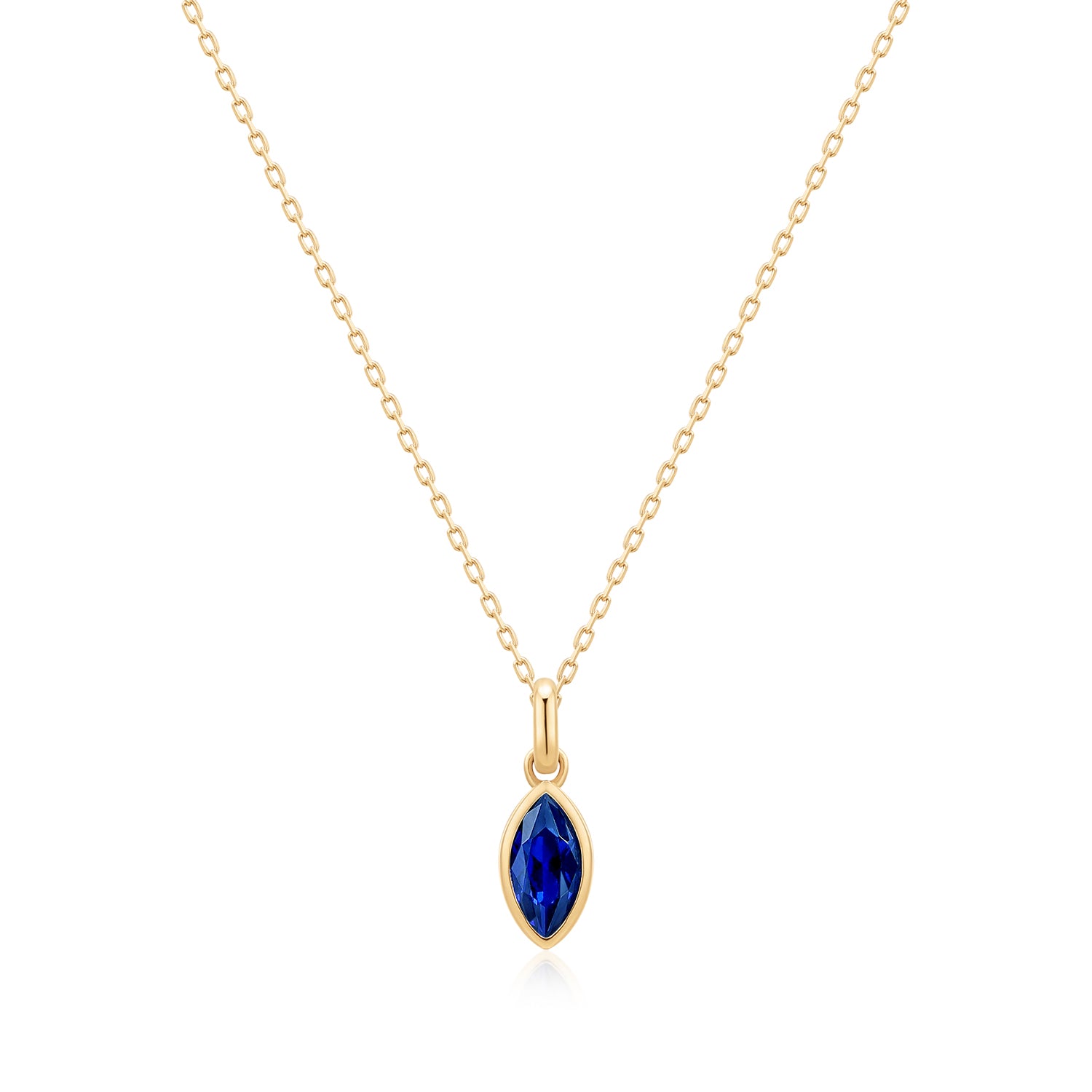 PALOMA | Bezel Marquise Lab Grown Sapphire Necklace