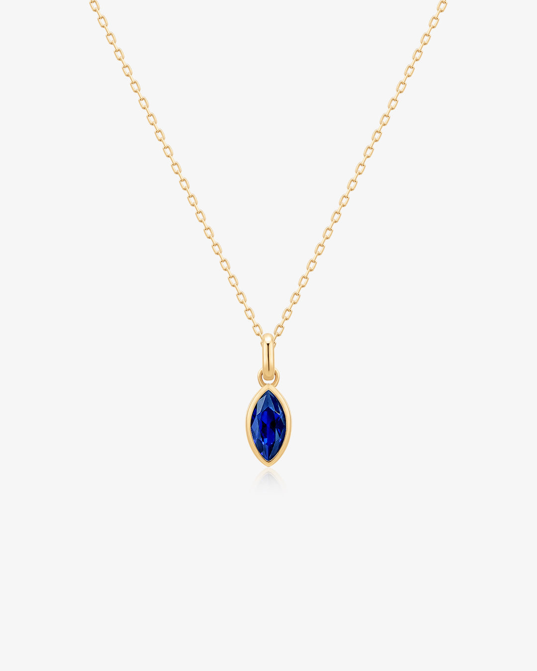 PALOMA | Bezel Marquise Lab Grown Sapphire Necklace