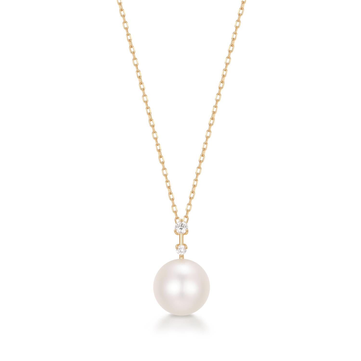 aurelie gi 14k gold Pearl with Lab Grown Diamond Accent Necklace
