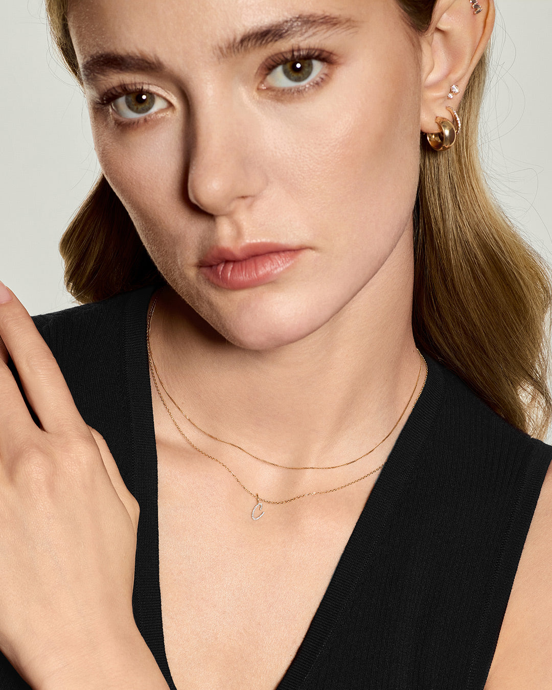 Cursive Letter Pavé Diamond Necklace