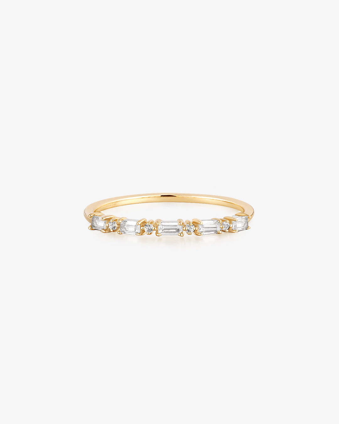 LUNA | Baguette and Round White Sapphire Band Ring