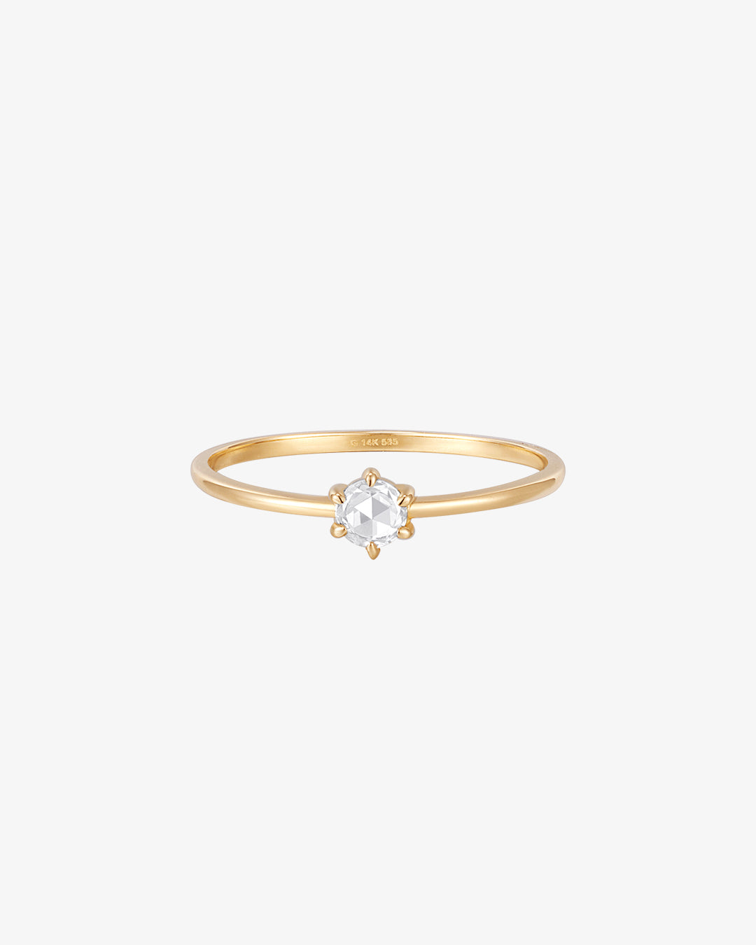 MARILYN | Solitaire Rose Cut White Sapphire Ring
