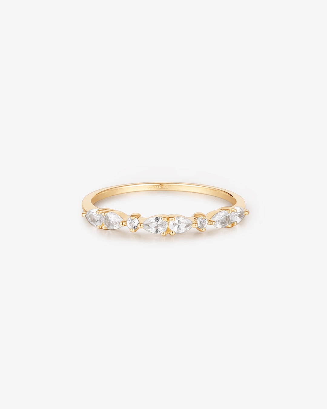 GLENNA | Pear and Round White Sapphire Half-Eternity Ring