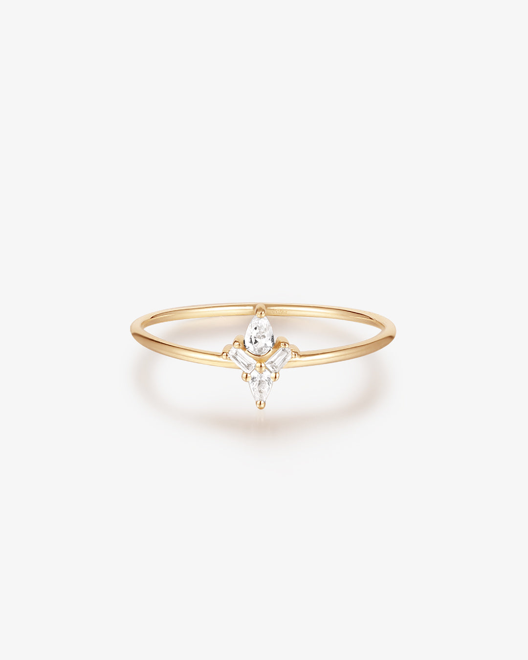 AURORA | Pear and Baguette White Sapphire Ring