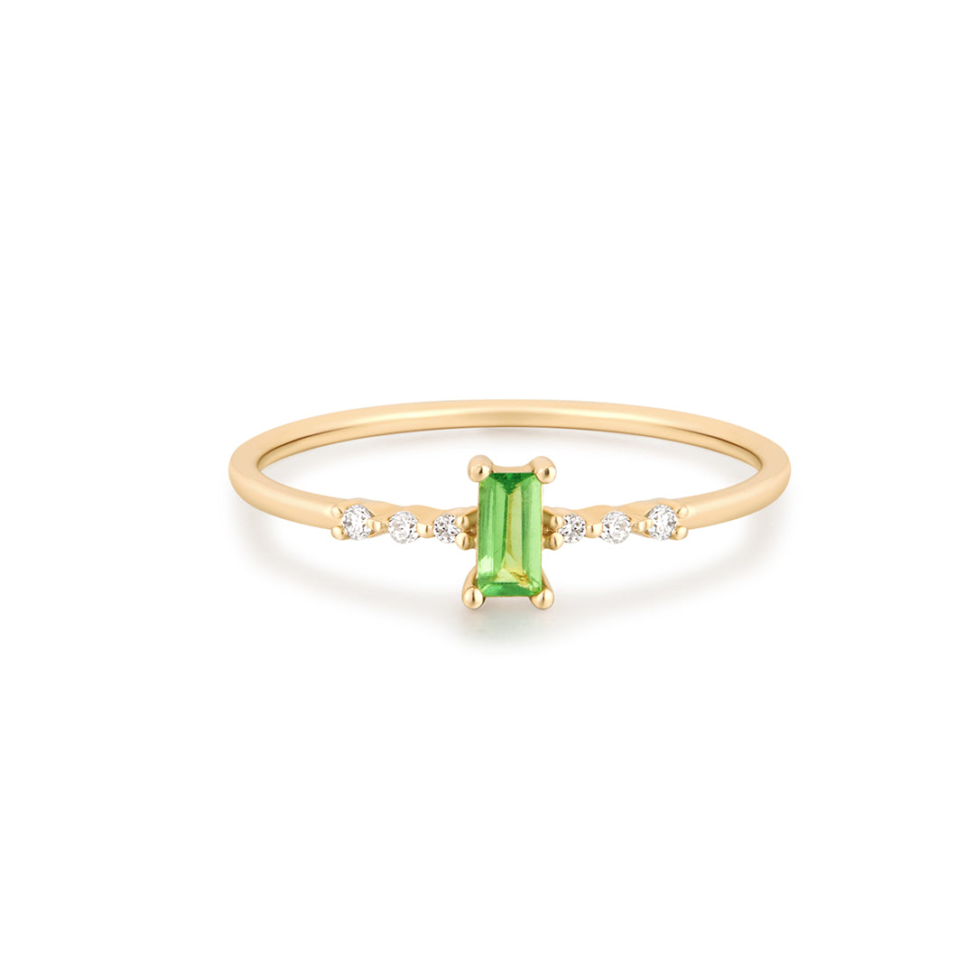 JOVIE | Tsavorite and Lab Grown Diamond Ring