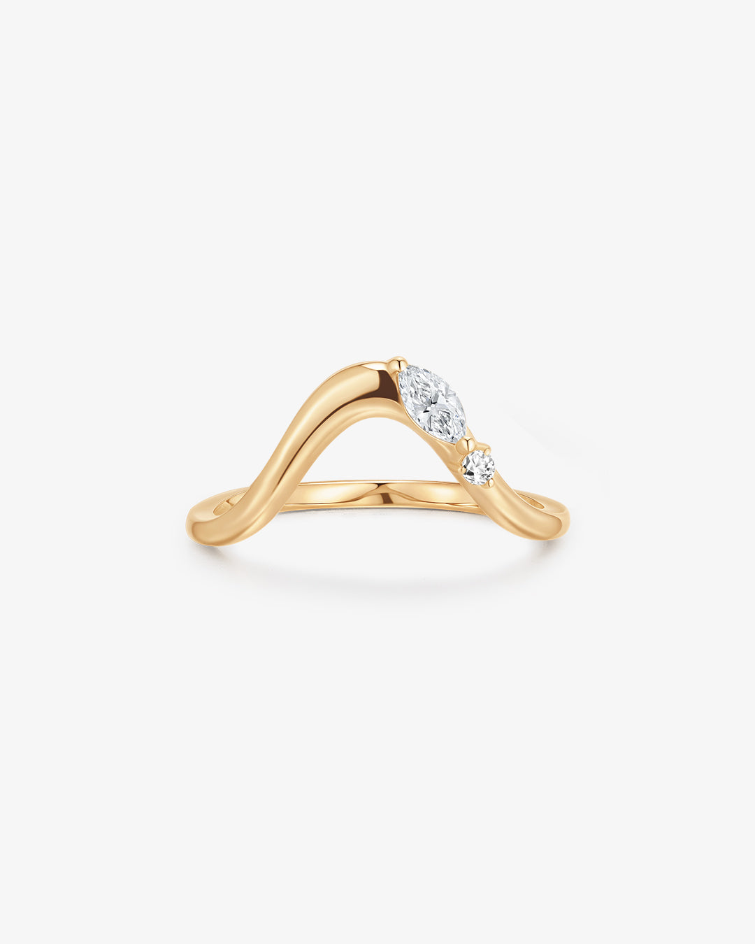Curved Lab Grown Diamond Figure Ring #7