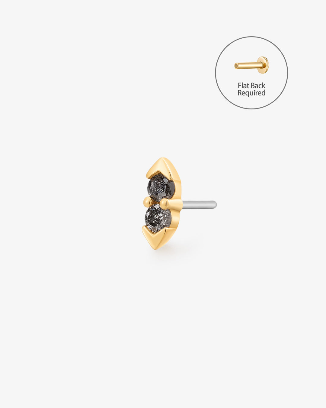 DELPHI | Grey Diamond Threadless Flatback Earring