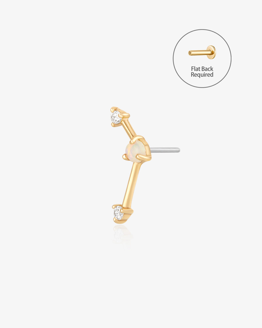 URSA | Opal and Lab Grown Diamond Constellation Threadless Flatback Earring