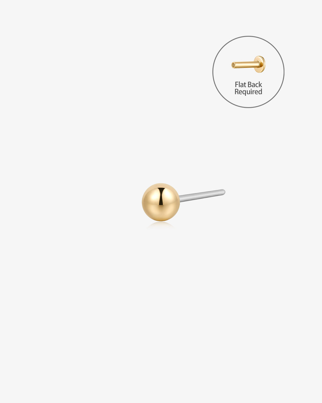SPHERE | 2.5MM Round Threadless Flatback Earring