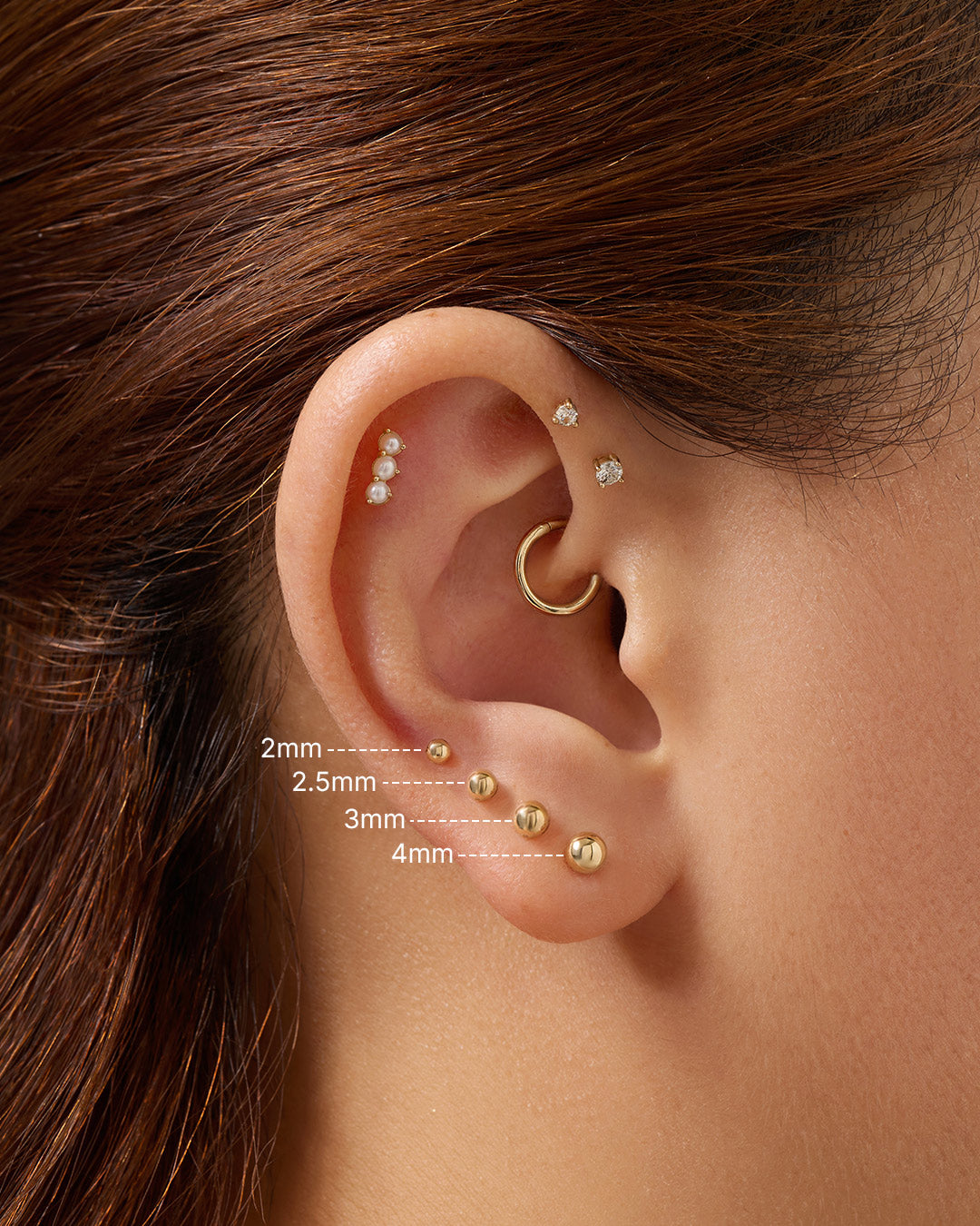 SPHERE | 2MM Round Threadless Flatback Earring