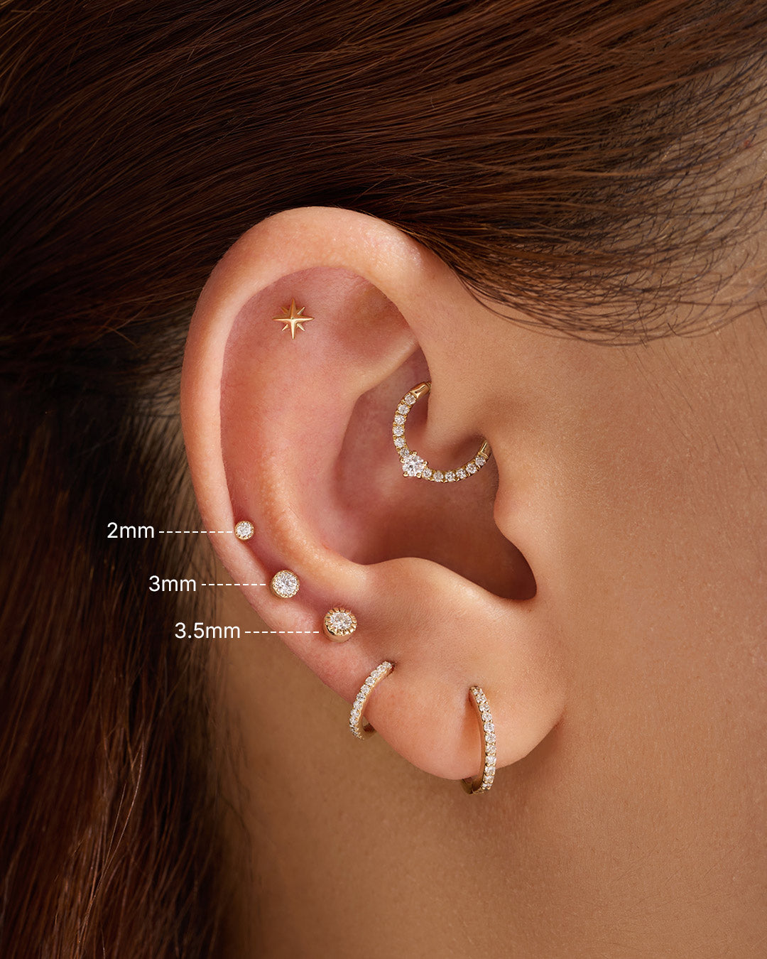 EMILY | Beaded LGD Threadless Flatback Earring