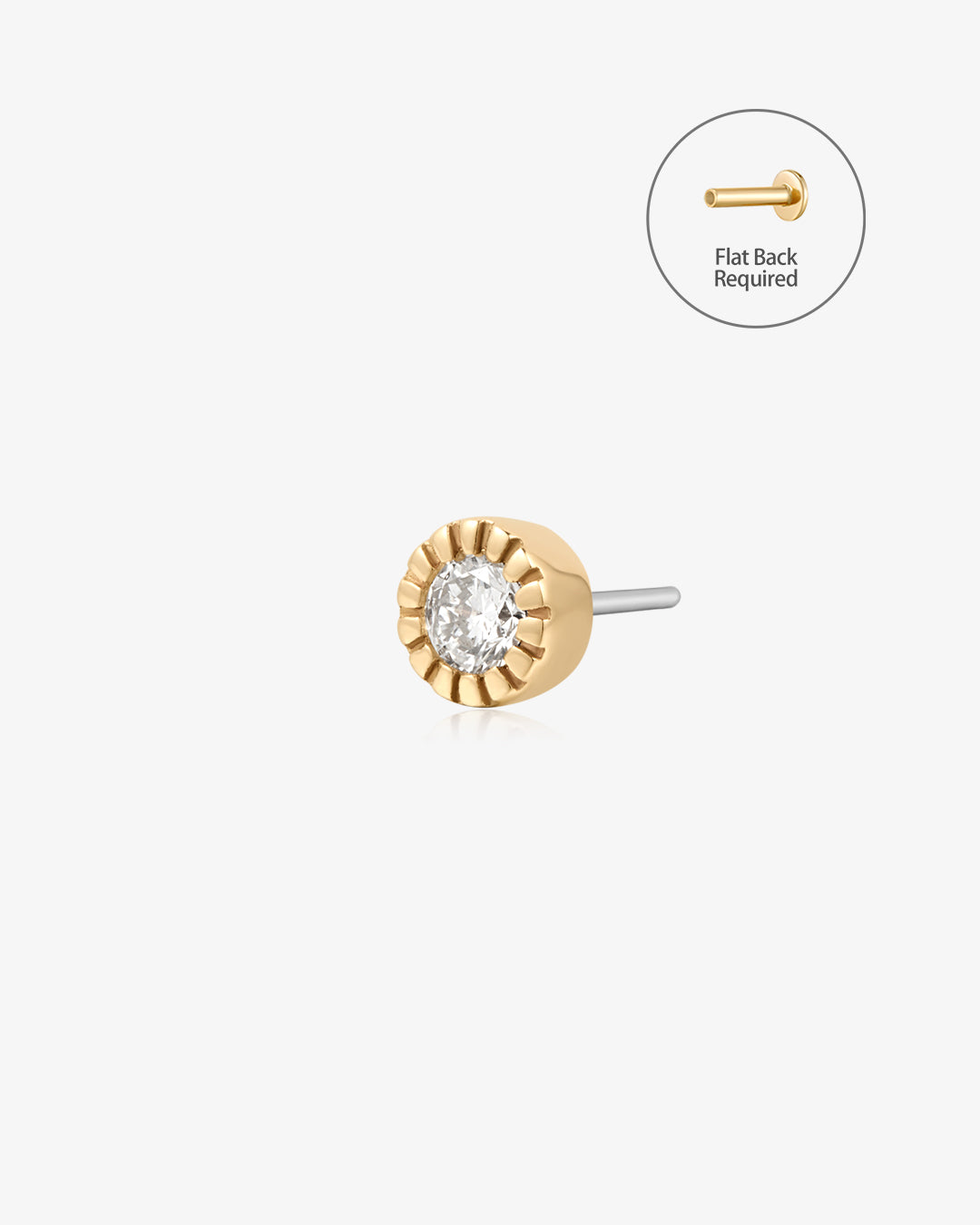 ASHLEY | Beaded Lab Grown Diamond Threadless Flatback Earring