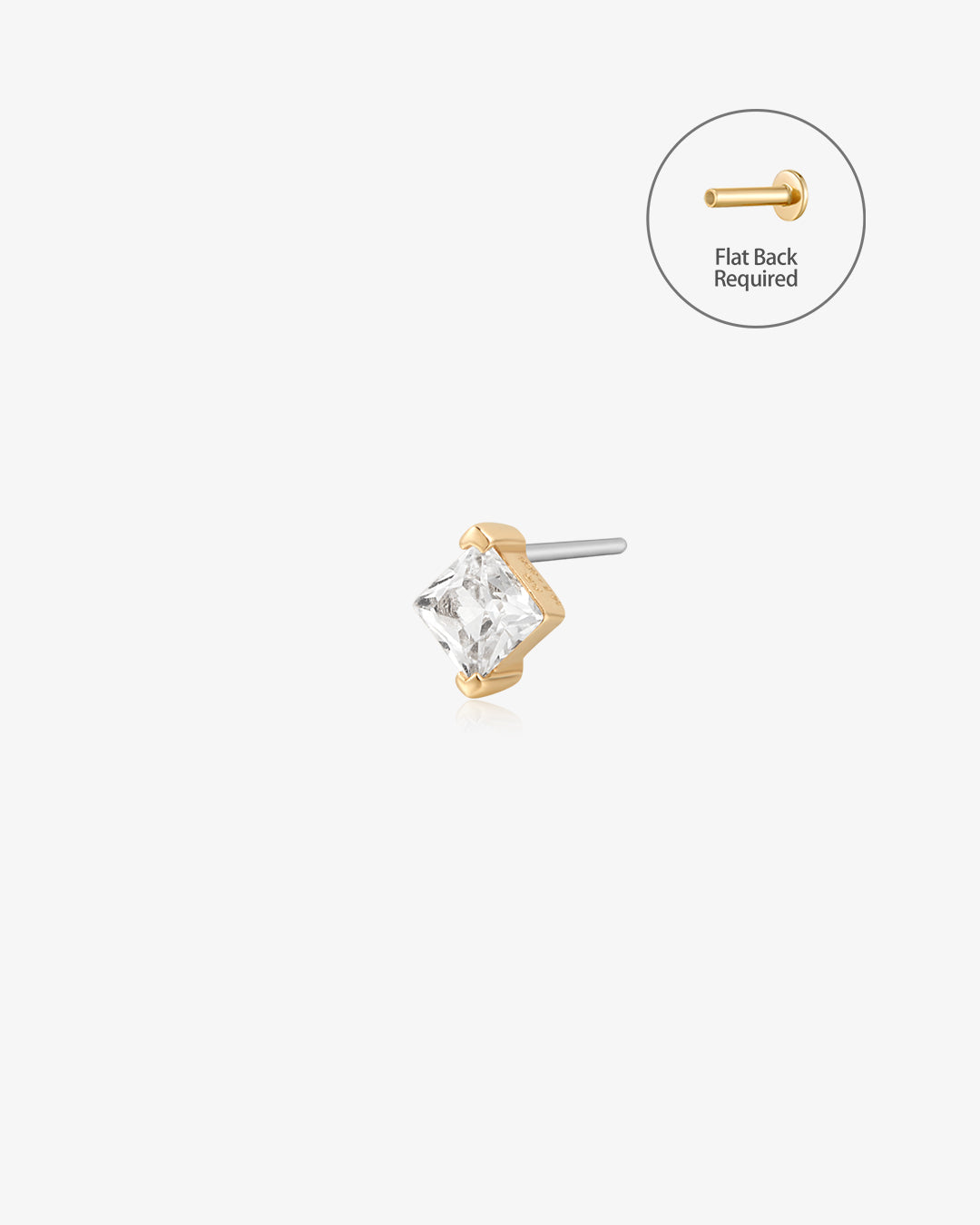 ANDI | Starburst White Sapphire Threadless Flatback Earring