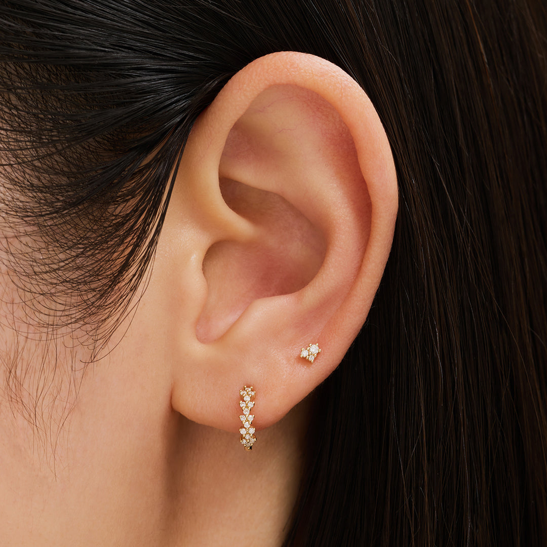 GRACIE | Natural Diamond Threadless Flatback Earring