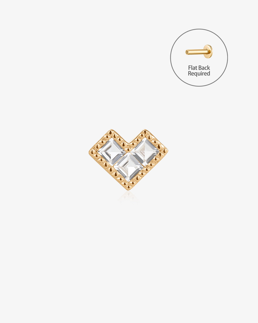 GENEVA | Triple White Sapphire Threadless Flatback Earring