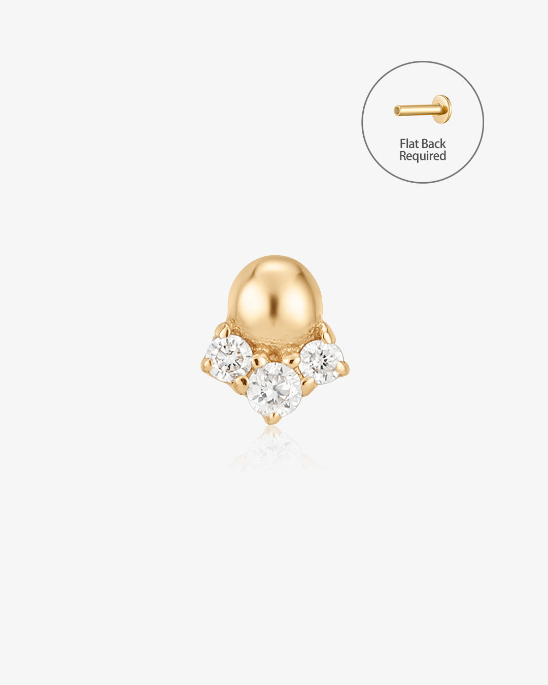 ROSE | Triple Lab Grown Diamond Threadless Flatback Earring