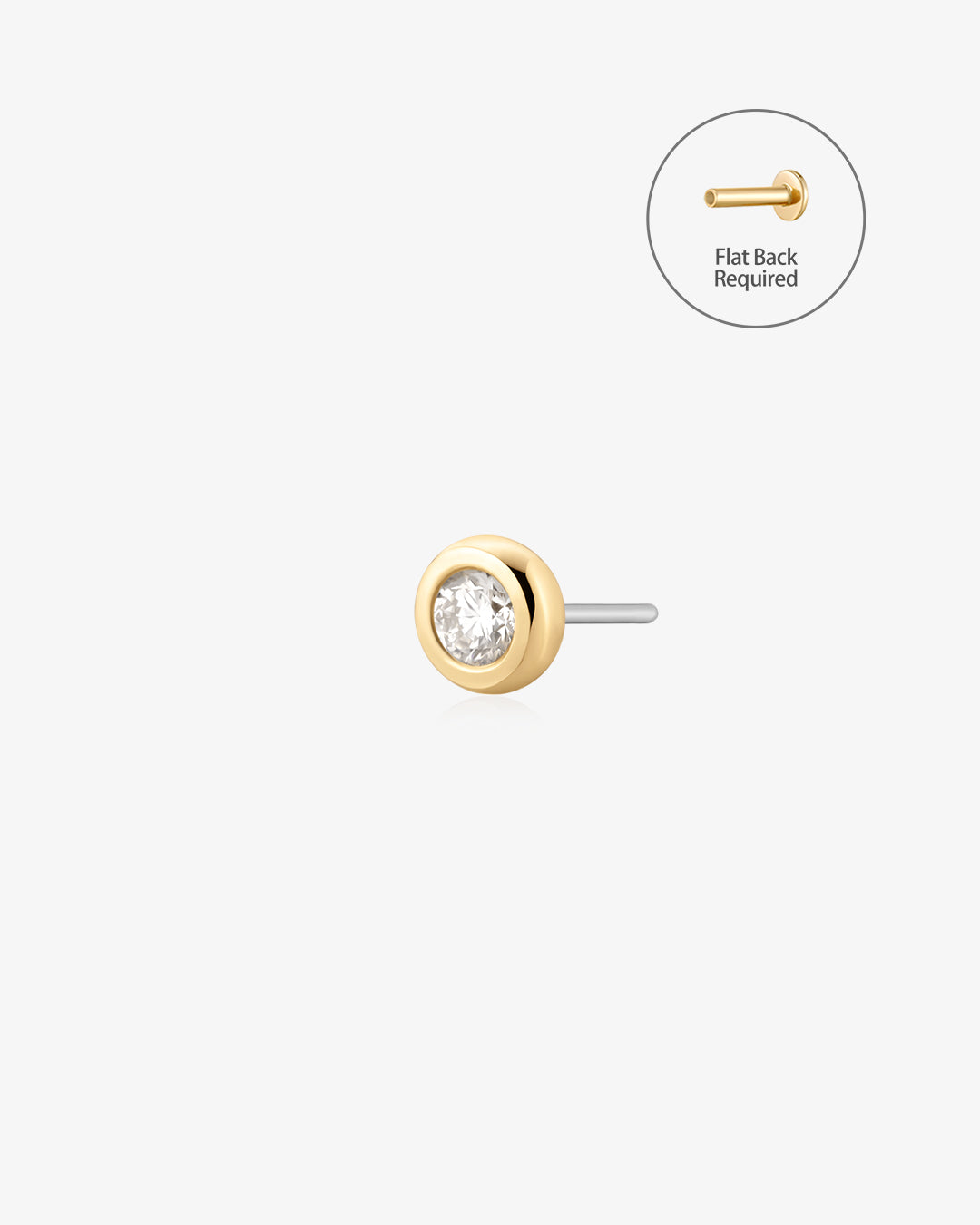 HONOR | Lab Grown Diamond Threadless Flatback Earring