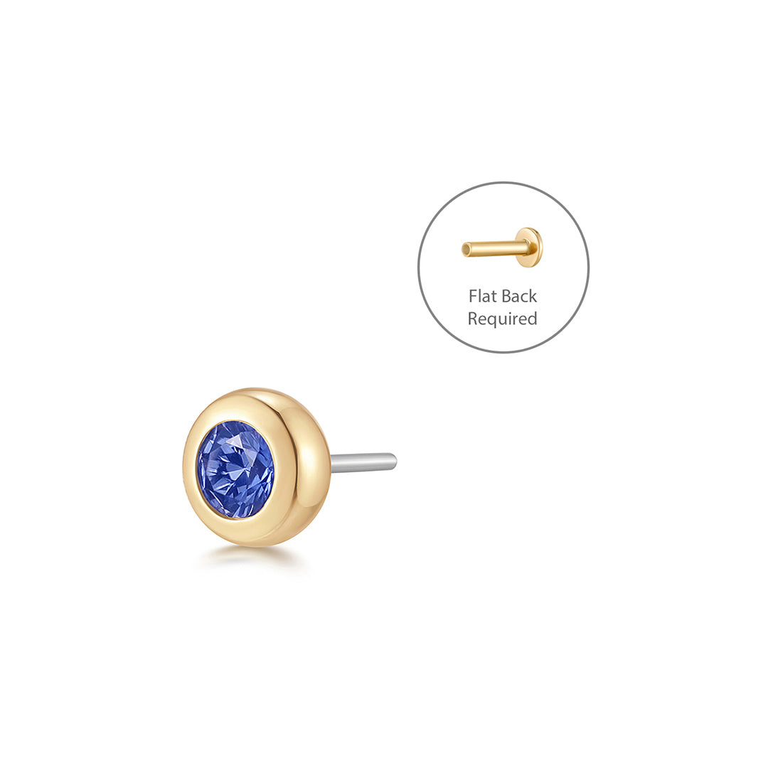 DONATELLA | Lab Grown Sapphire Threadless Flatback Earring