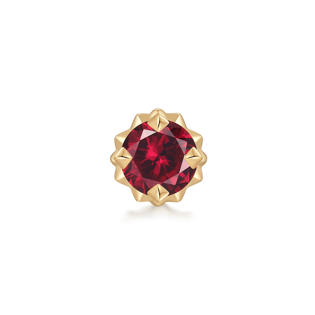 CHARLI | Lab Grown Ruby Threadless Flatback Earring