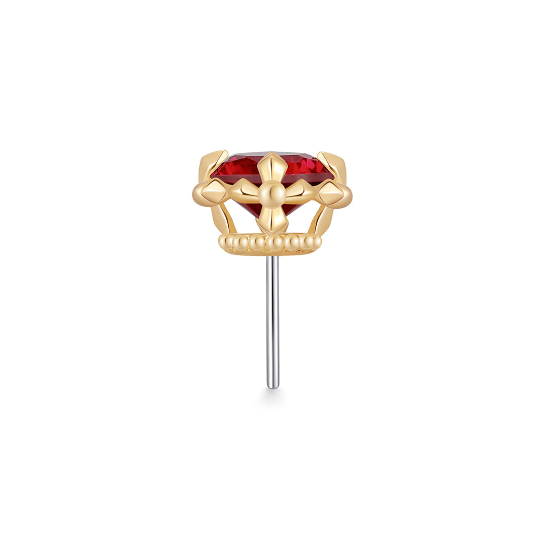 CHARLI | Lab Grown Ruby Threadless Flatback Earring